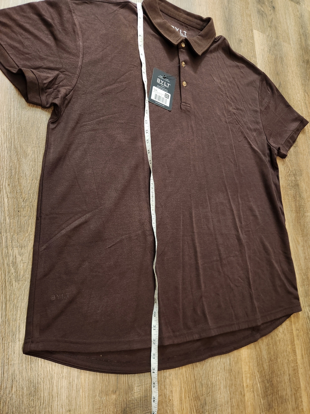 BYLT NWT Premium Basics Comfort Wool Polo Men's 3XL Big & Tall Brown MTPOL0419 - Picture 7 of 9